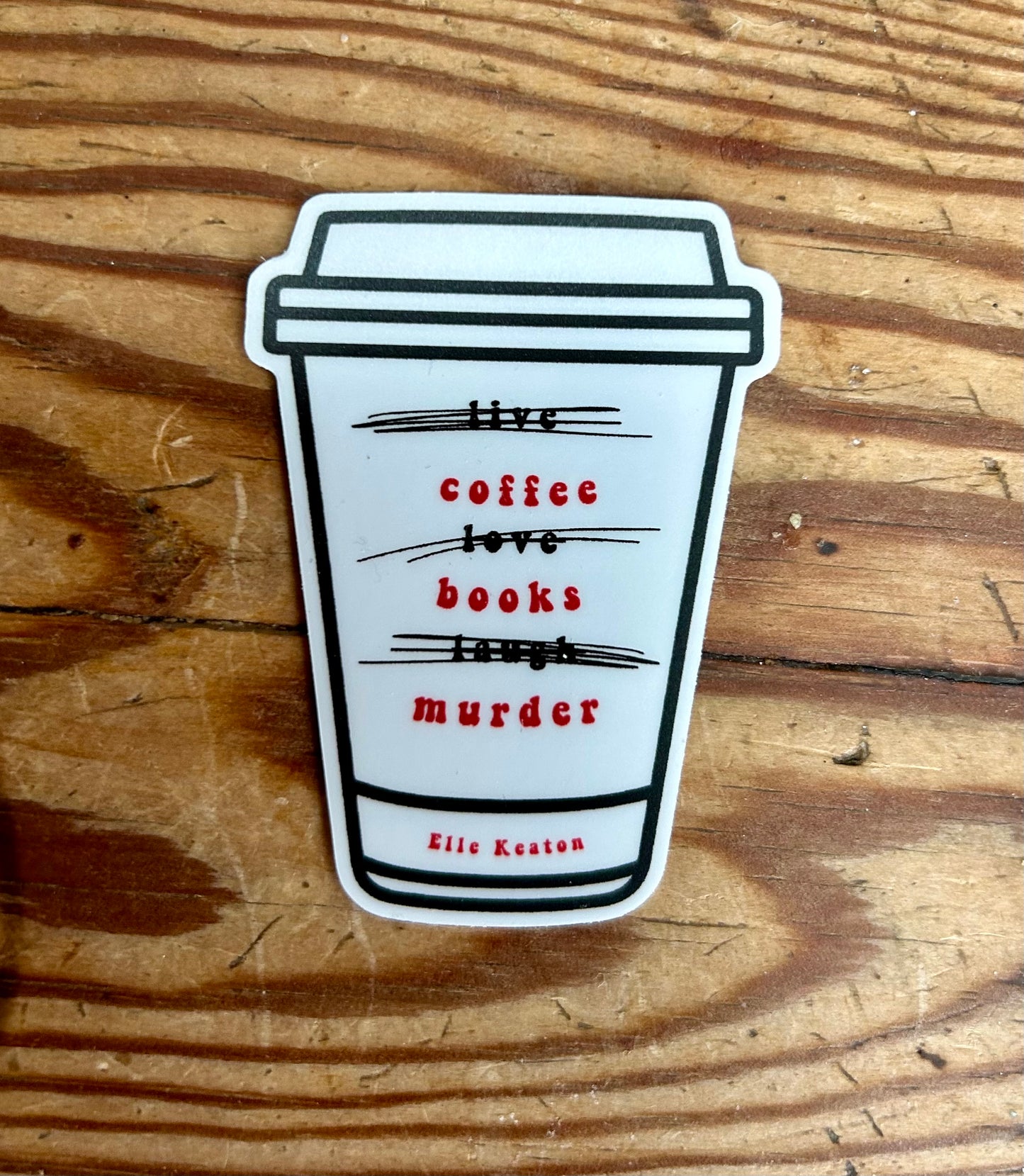 Sticker Coffee Books Murder