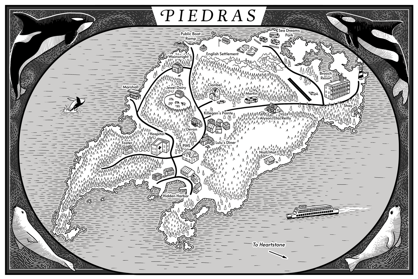Piedras Island Map